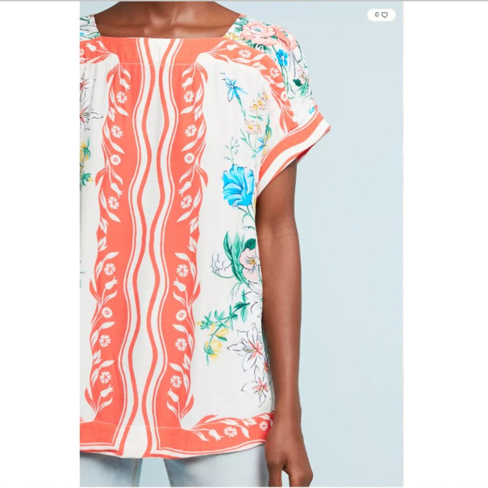NWT Maeve Romina Scarf-Printed Top - Picture 3 of 13